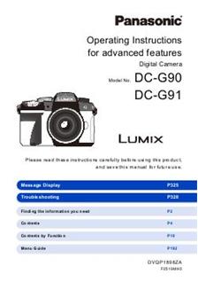 Panasonic Lumix G90 manual. Camera Instructions.